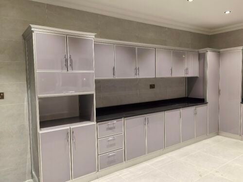 Aluminum kitchen cabinet made